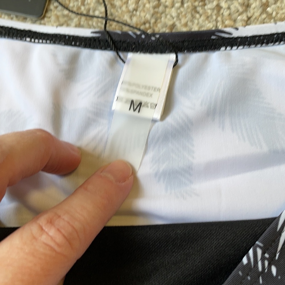NWT Tempt Me White & Black Tropical Bikini Bottoms - Picture 6 of 10